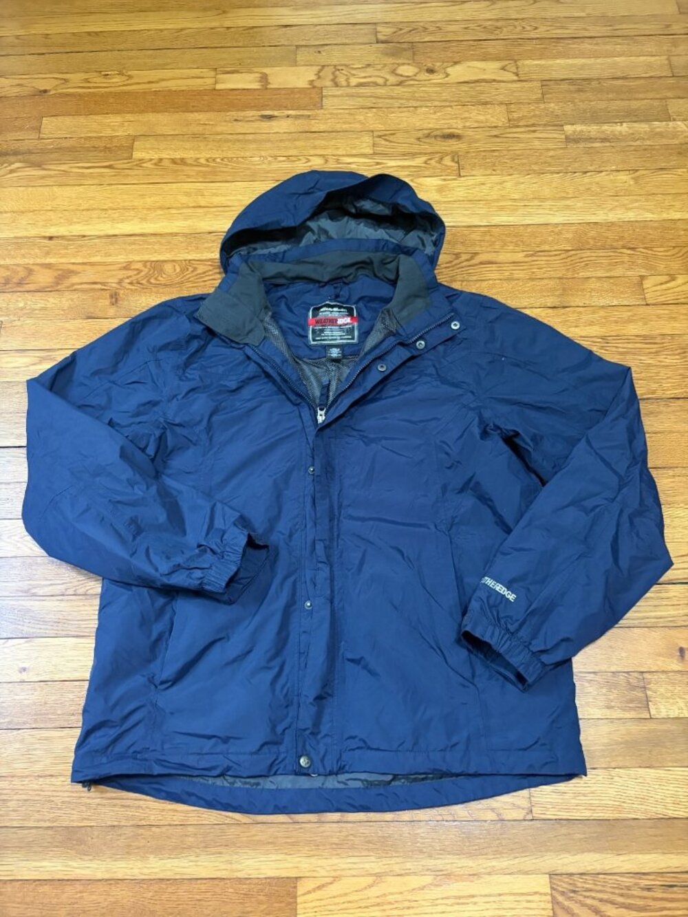 Eddie Bauer Mens WeatherEdge Windbreaker Rain Jacket Sz LT Large Tall Navy Blue